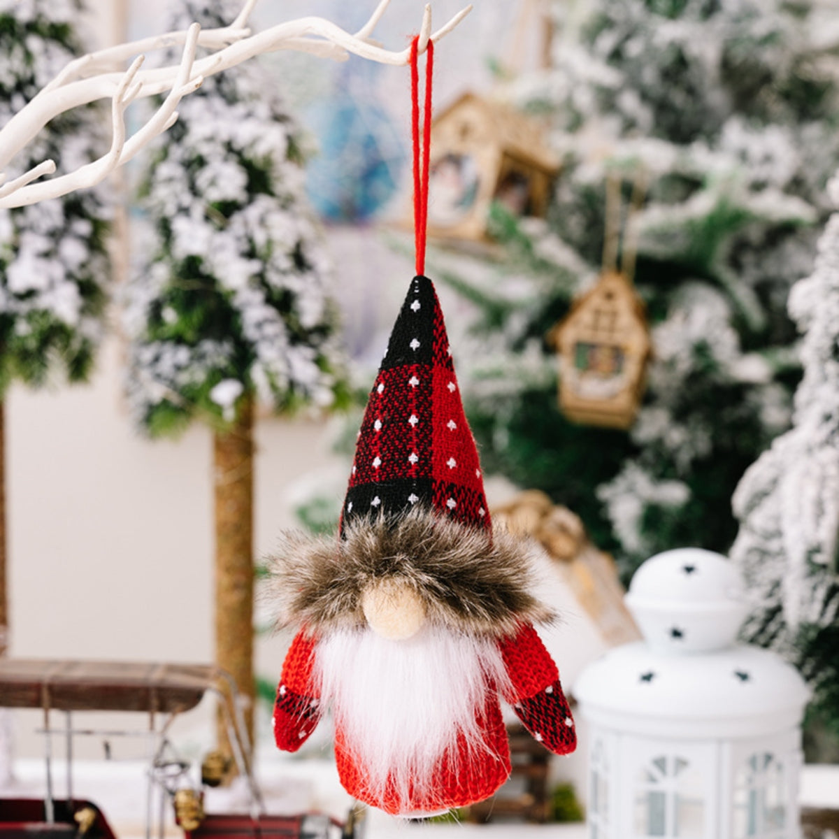 2-Piece Christmas Plaid Faceless Doll Hanging Widgets