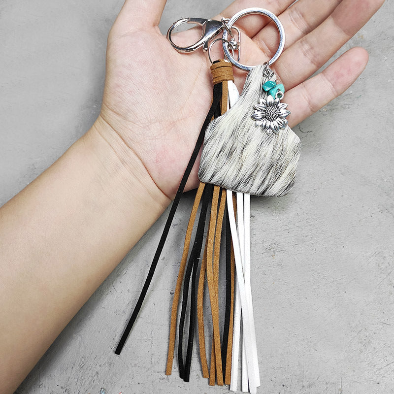 Turquoise Fringe Detail Key Chain