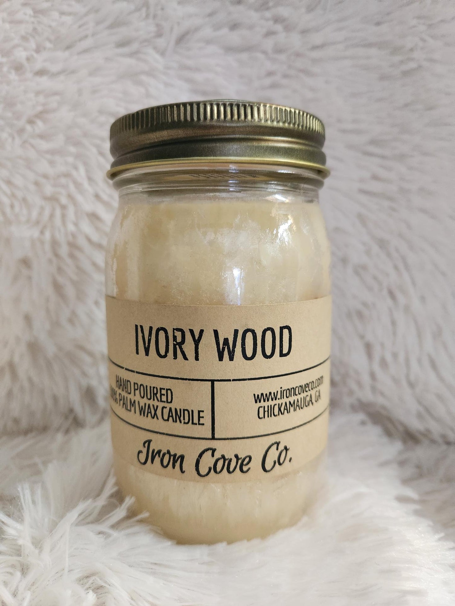 Ivory Wood Candle